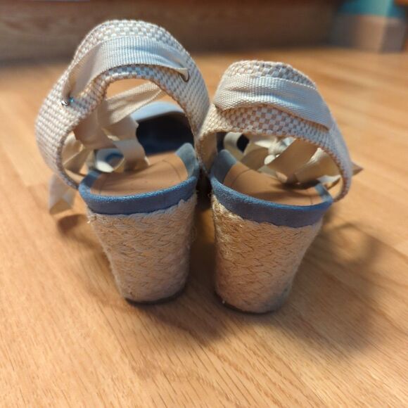 VIONIC Maris Aruba Espadrille Wedge Sandals Womens 10 Blue Ankle Strap - Picture 3 of 8